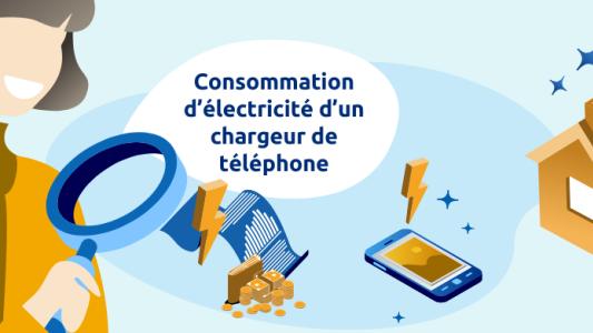 consommation électrique d'un chargeur de téléphone